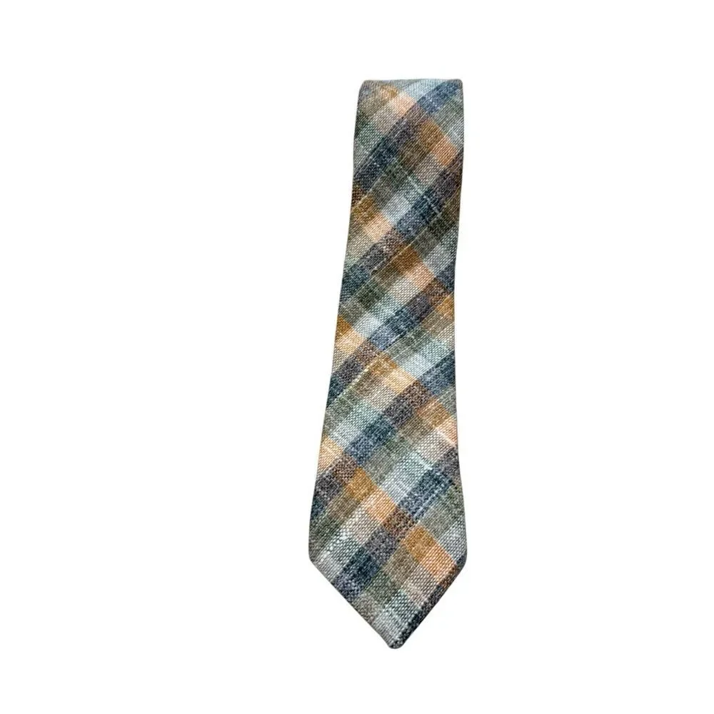 Mens Rooster Ruffler Collection Woven Plaid Neck Tie‎